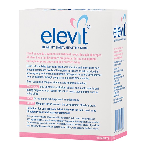 Buy Elevit Pregnancy Multivitamin Tablets 100 Pack (100 Days) Online at