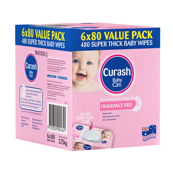 curash water wipes 6x80