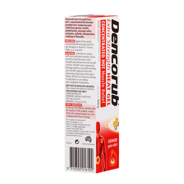 Buy Dencorub Extra Strength Heat Gel 100g Online at Chemist Warehouse®